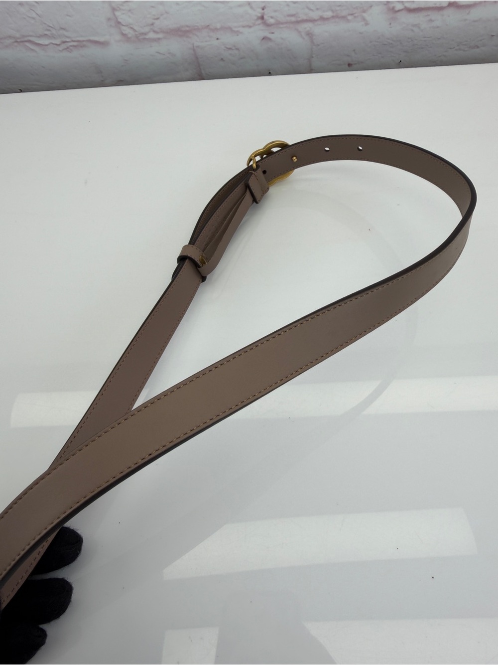 Gucci Gg Marmont Slim Pink Leather Double G Belt Silver Buckle 409417 80/32” - Picture 5 of 9